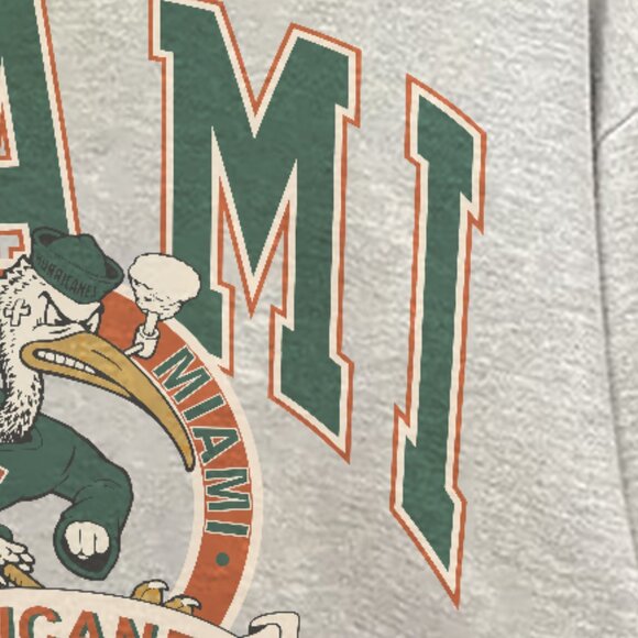 Vintage 90s Miami Hurricanes Shirt, University Of Miami Hurricanes Sweatshirt - Picture 3 of 4